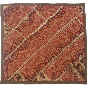 Bestickter Kissenbezug – Zinnoberrot Suzani-Design