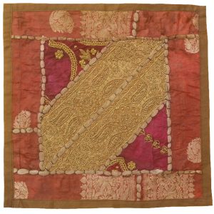 Bestickter Kissenbezug – Rosa Suzani-Design