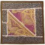 Bestickter Kissenbezug – Lila Suzani-Design
