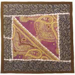 Bestickter Kissenbezug – Lila Suzani-Design