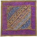 Bestickter Kissenbezug – Lila Suzani-Design II