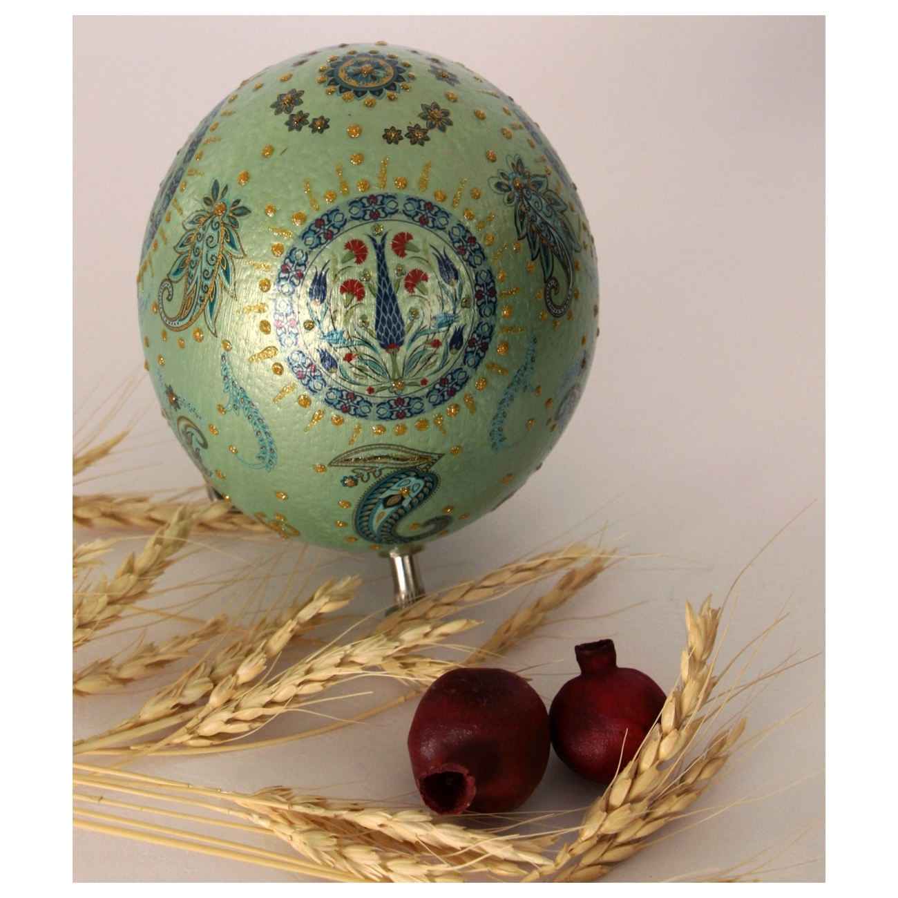 Persische dekorative handgemalte Straußenei-Schale