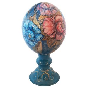 Persische dekorative handgemalte Straußenei-Schale – 3D Blume