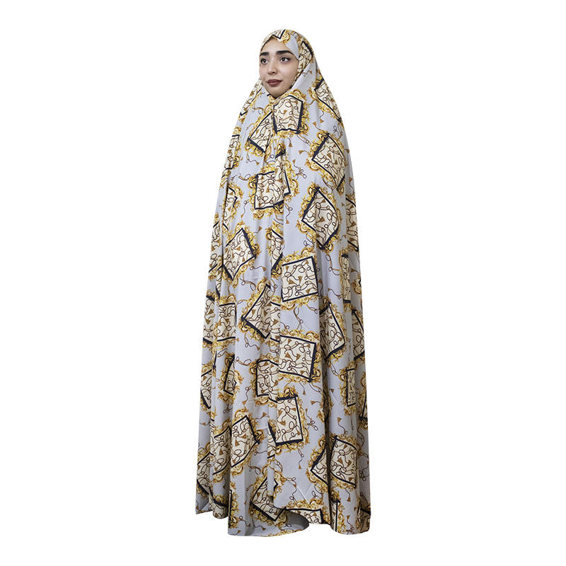 Iranischer Kultur-Chador für Frauen – Farbenfroh, Ideal für den Alltag und das Gebet, Goldweiß