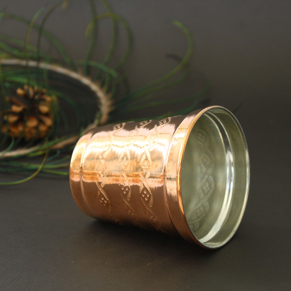 Persische Kupferbecher – Handgefertigt mit Henkel für kalte Getränke – Gehämmert Mahak