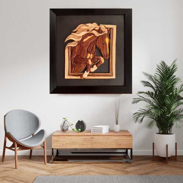 Intarsienkunst – Künstlerisches Pferd