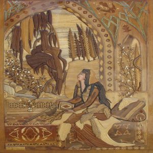 Intarsienkunst – Künstlerisches Persisches Mädchen