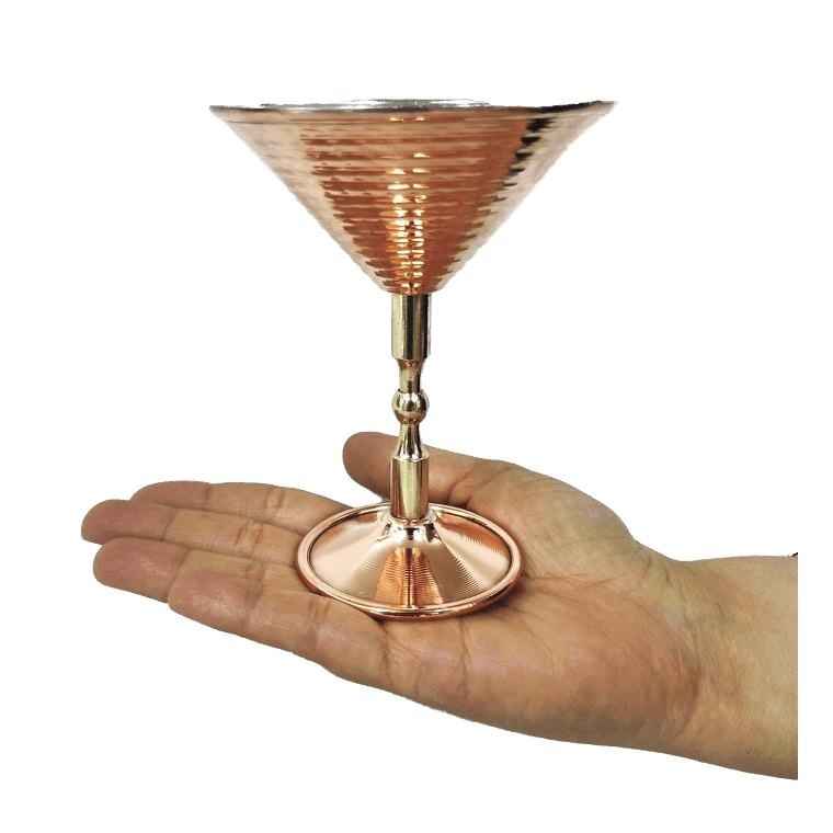 Handgefertigtes persisches Kupfer-Weinglas-Stielglas – Gehämmertes Modell Sahand