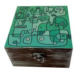 Holzbox zum Verschenken mit künstlerischem Muster Naghashi