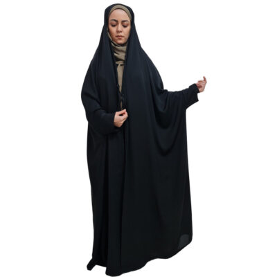 Arabischer schwarzer Chador mit Ärmeln für Damen für Outdoor, Modell Hami