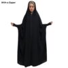 Islamischer arabischer schwarzer Chador Hijab mit Ärmeln für Frauen und Gebet - Hami