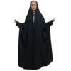Islamischer arabischer schwarzer Chador Hijab mit Ärmeln für Frauen und Gebet - Hami