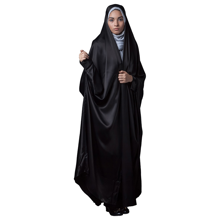 Islamischer arabischer schwarzer Chador Hijab mit Ärmeln für Frauen und Gebet – Fatemi
