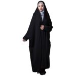 Islamischer arabischer schwarzer Chador Hijab mit Ärmeln für Frauen und Gebet – Vira