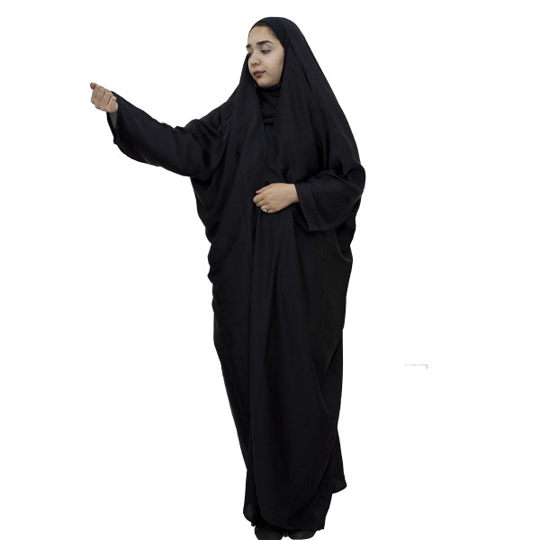 Islamischer arabischer schwarzer Chador Hijab mit Ärmeln für Frauen und Gebet - Zhozet