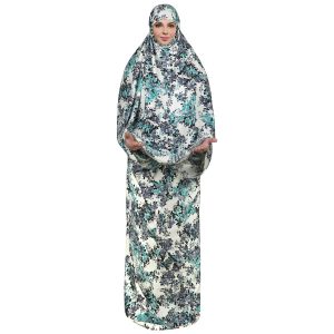 Islamisches Namaz-Chador für Frauen – Ideal zum Beten – Blaue Blumen