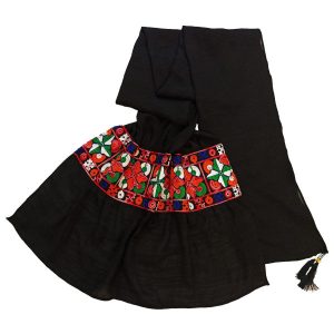 Baluchi Bestickter Schal für Frauen Schwarz