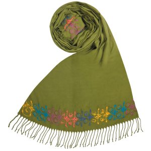Baluchi Bestickter Schal für Frauen Hellgrün