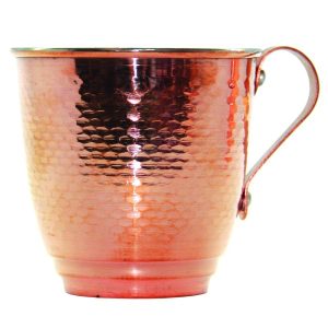 Persische Kupferbecher – Handgefertigt mit Henkel für kalte Getränke – Gehämmert Roségold