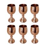 Set mit 6 handgefertigten persischen Kupfer-Weingläsern – Gehämmertes Modell Ayne