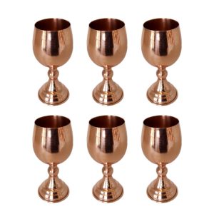 Set mit 6 handgefertigten persischen Kupfer-Weingläsern – Gehämmertes Modell Ayne