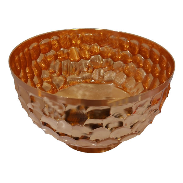 Kupferschale zum Servieren von Früchten, moderner Roségold-Stil