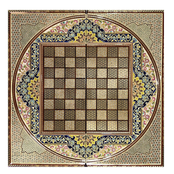 Persisches Intarsien-Schachbrettspiel Modell Braunes Design