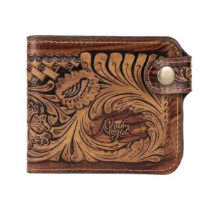 Persischer Leder-Doppelfalt-Geldbeutel mit Anil-Design