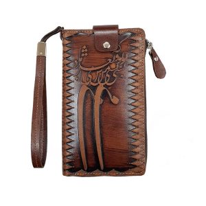 Persischer Leder-Langgeldbeutel mit Charmine-Design