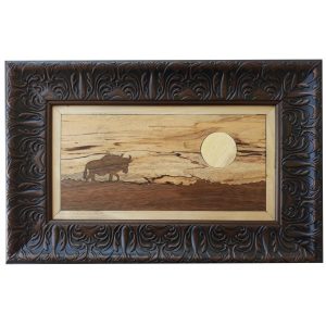 Intarsienkunst – Künstlerischer Büffel