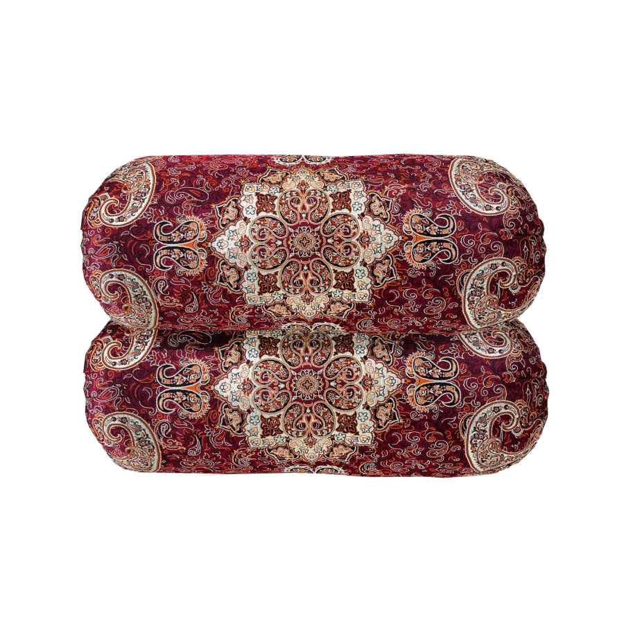 Traditionelles persisches zylindrisches Kissen mit elegantem Termeh-Stoffbezug