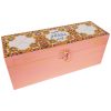 Geschenk-Holzbox mit persisch inspiriertem Muster in Rosa