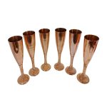 Set mit 6 handgefertigten persischen Kupfer-Weingläsern – Gehämmert