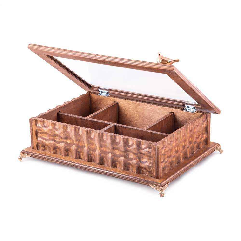 Holz-Teebeutelkästchen mit Fächern Diba