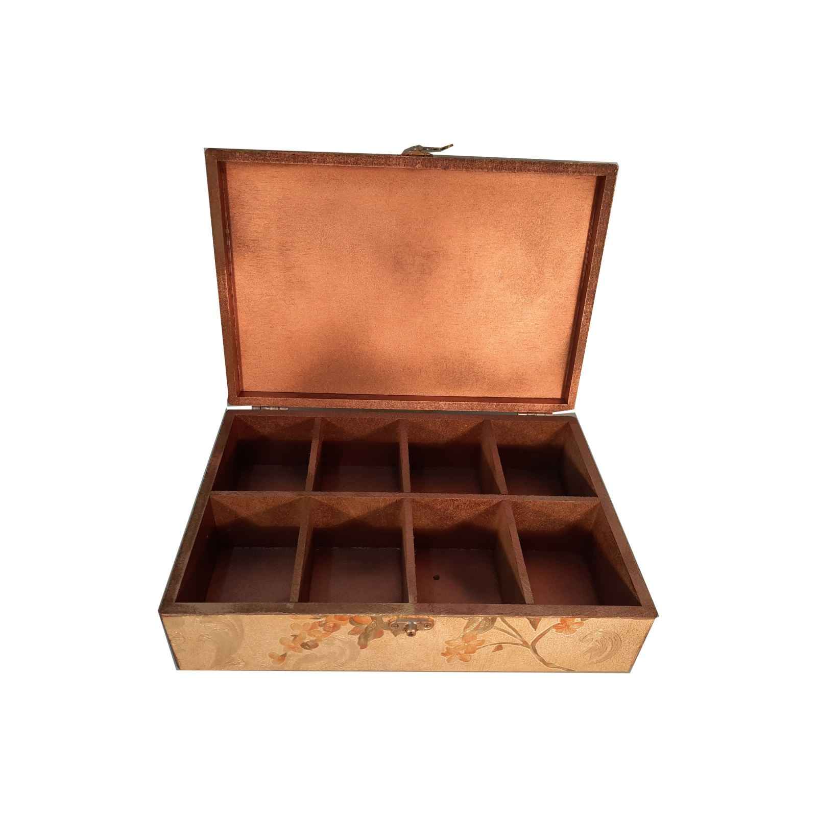 Holz-Teebeutelkästchen mit Fächern Weizen