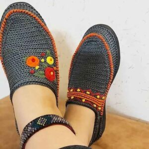 Giveh Schuhe – Persische Handgefertigte Atmungsaktive Fußbekleidung Grau