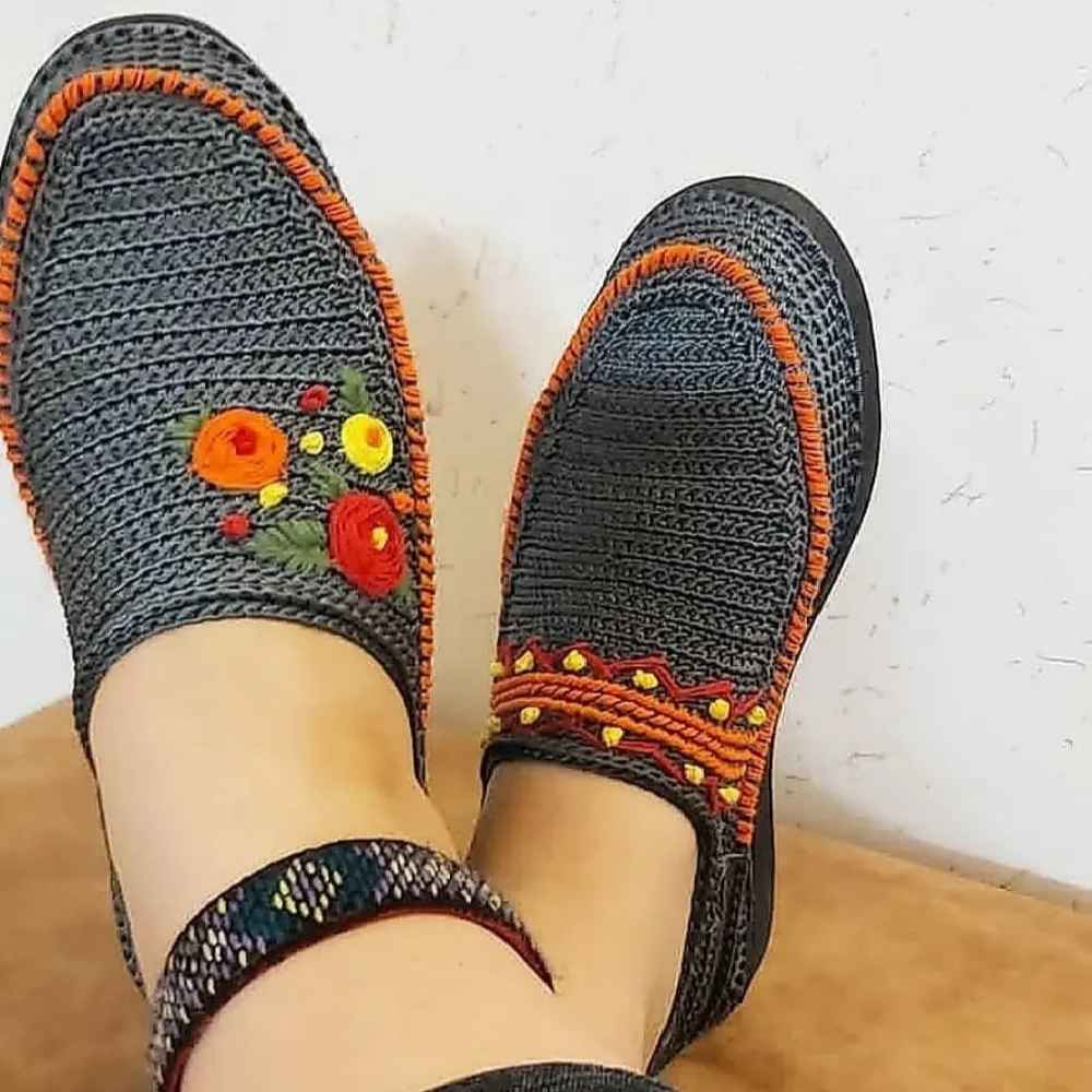 Giveh Schuhe - Persische Handgefertigte Atmungsaktive Fußbekleidung Grau