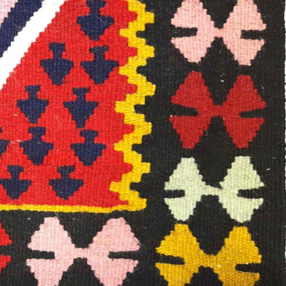 Persischer Woll Kelim Teppich handgewebt traditionell Ahoo