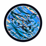 Persisch inspirierte analoge Wanduhr mit Muster – Nastaliq
