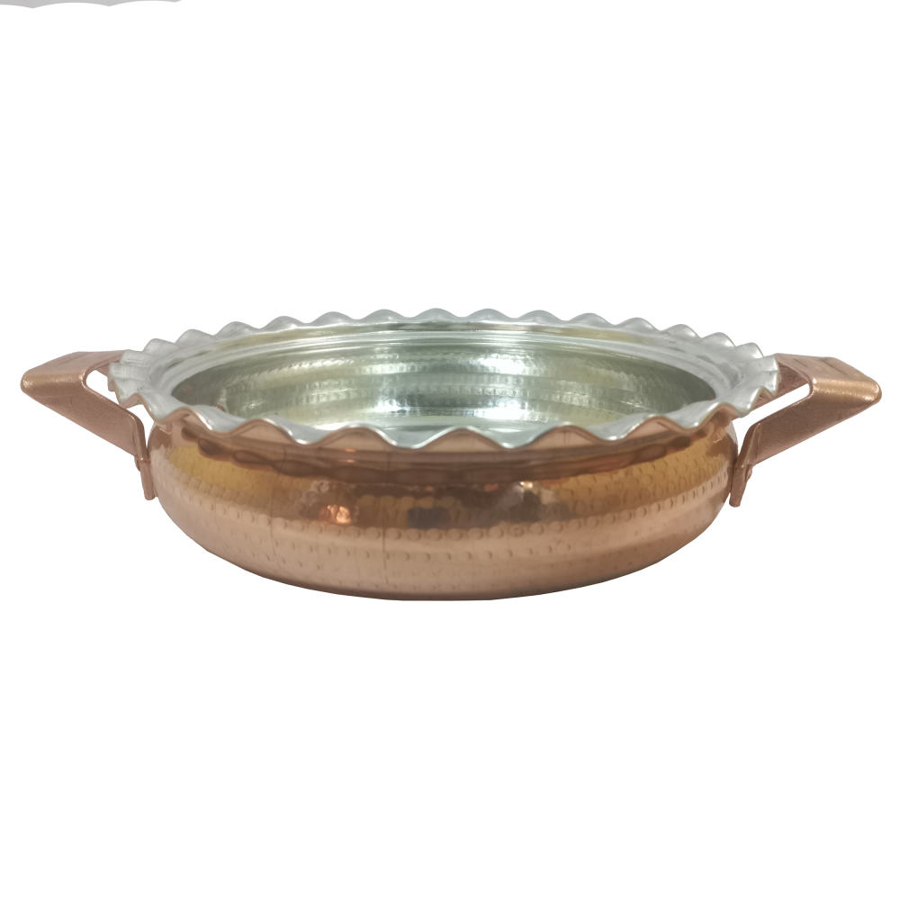 Persische Kupfer-Sautierpfanne – Handgefertigt mit Deckel (Traditionelles Design)