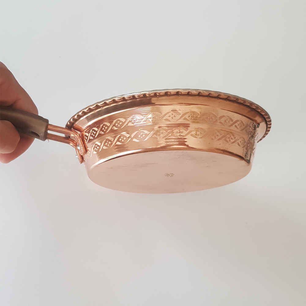 Handgefertigte persische Kupferbratpfanne – Abbasi-Design
