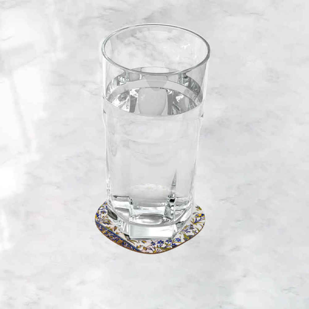 Set aus Untersetzern mit persisch inspiriertem künstlerischen Design Qajar-Kachel