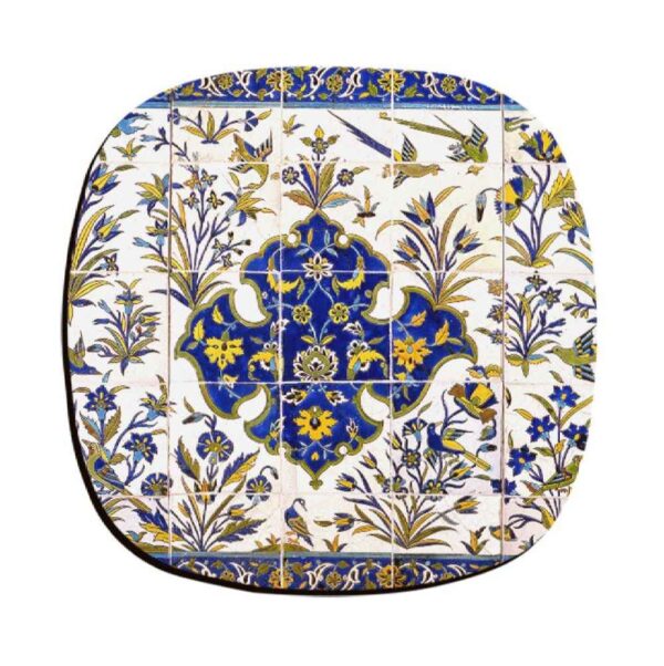 Set aus Untersetzern mit persisch inspiriertem künstlerischen Design Qajar-Kachel
