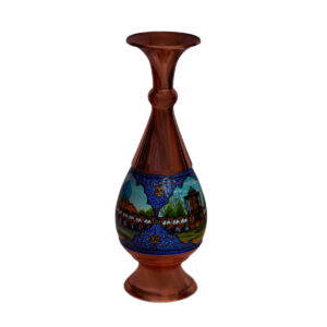 Dekorative Kupfervase, handbemalt mit persischer Minakari-Emaille Natur