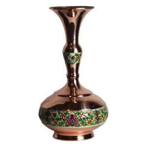 Dekorative Kupfervase, handbemalt mit persischer Minakari-Emaille Tahoora