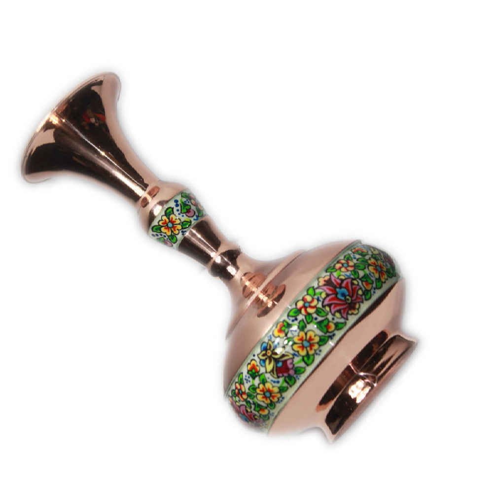 Dekorative Kupfervase, handbemalt mit persischer Minakari-Emaille Tahoora