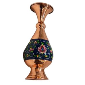 Dekorative Kupfervase, handbemalt mit persischer Minakari-Emaille Sina