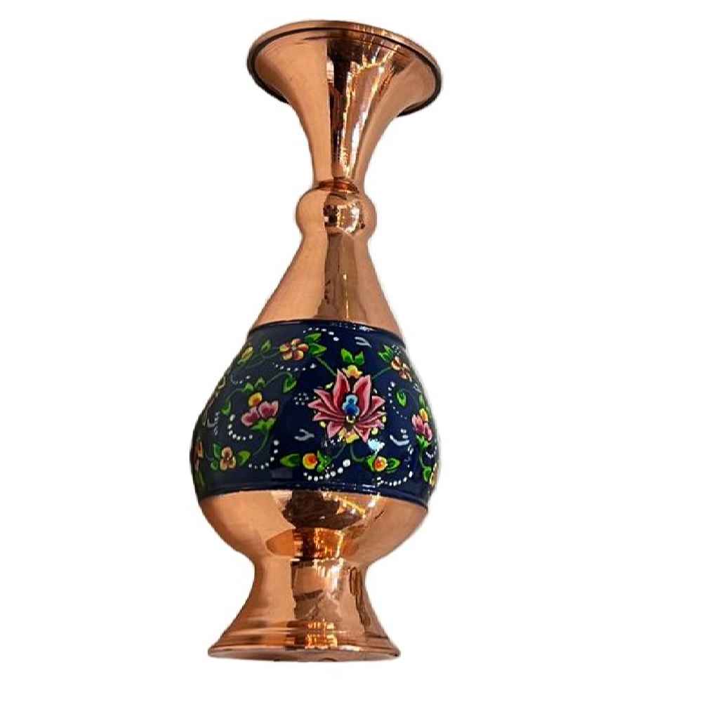 Dekorative Kupfervase, handbemalt mit persischer Minakari-Emaille Sina