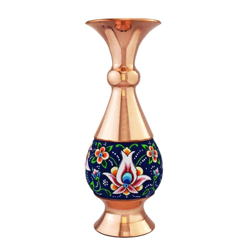 Dekorative Kupfervase, handbemalt mit persischer Minakari-Emaille Soraya