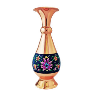 Dekorative Kupfervase, handbemalt mit persischer Minakari-Emaille Tahoora